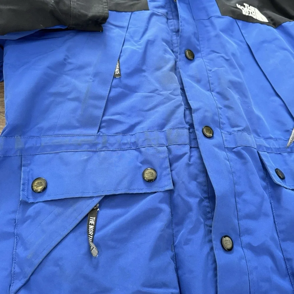 VTG The North Face TNF Goretex Blue Coat‎ Sz L FAIR READ